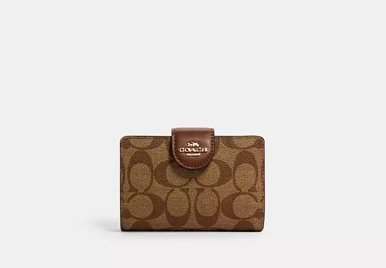 Medium Corner Zip Wallet In Signature Denim