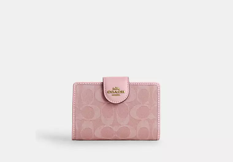 Medium Corner Zip Wallet In Signature Denim