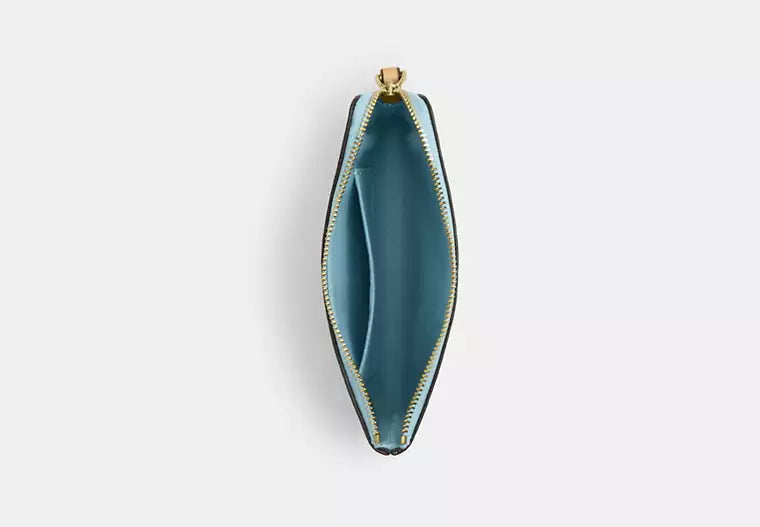 Corner Zip Wristlet In Signature Leather
