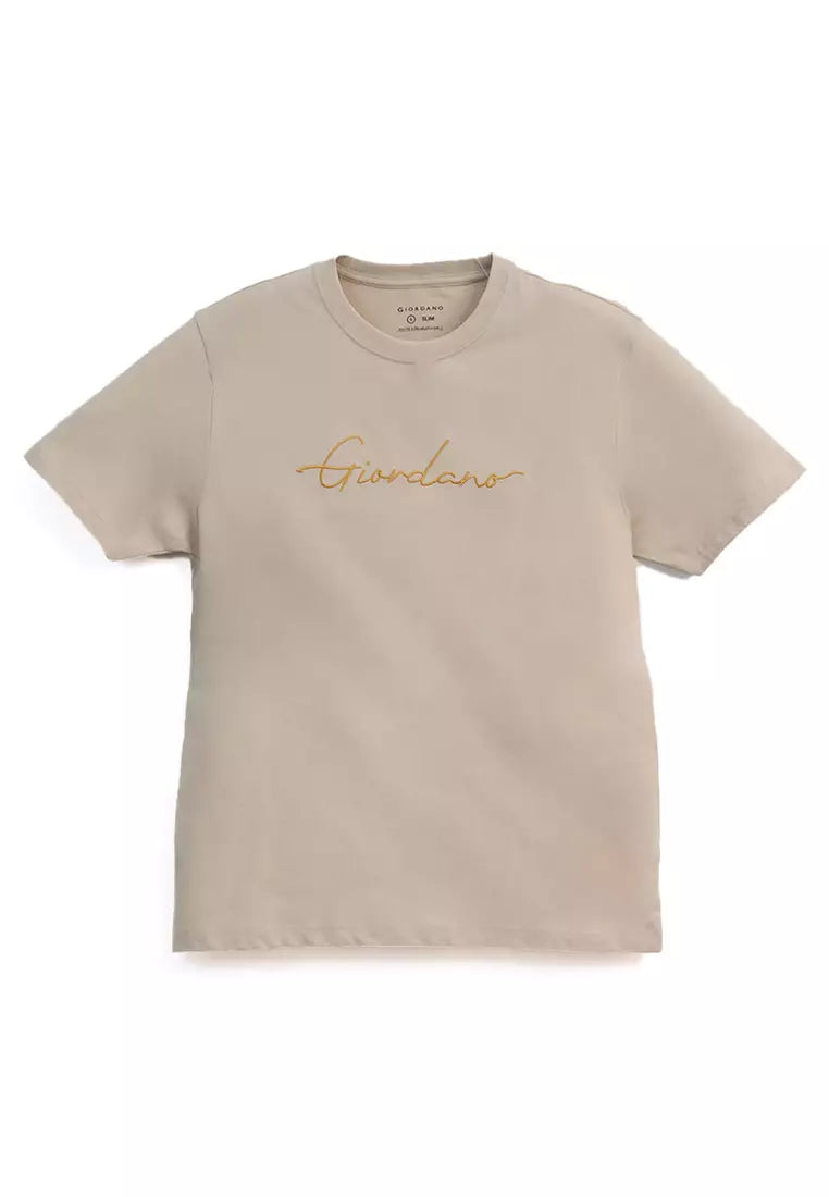 Giordano  Men's Signature Logo Slim Fit Tee