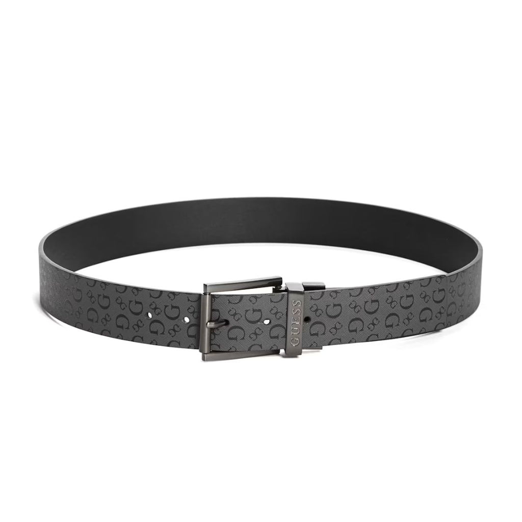 GUESS men's reversible black monogram logo belt
