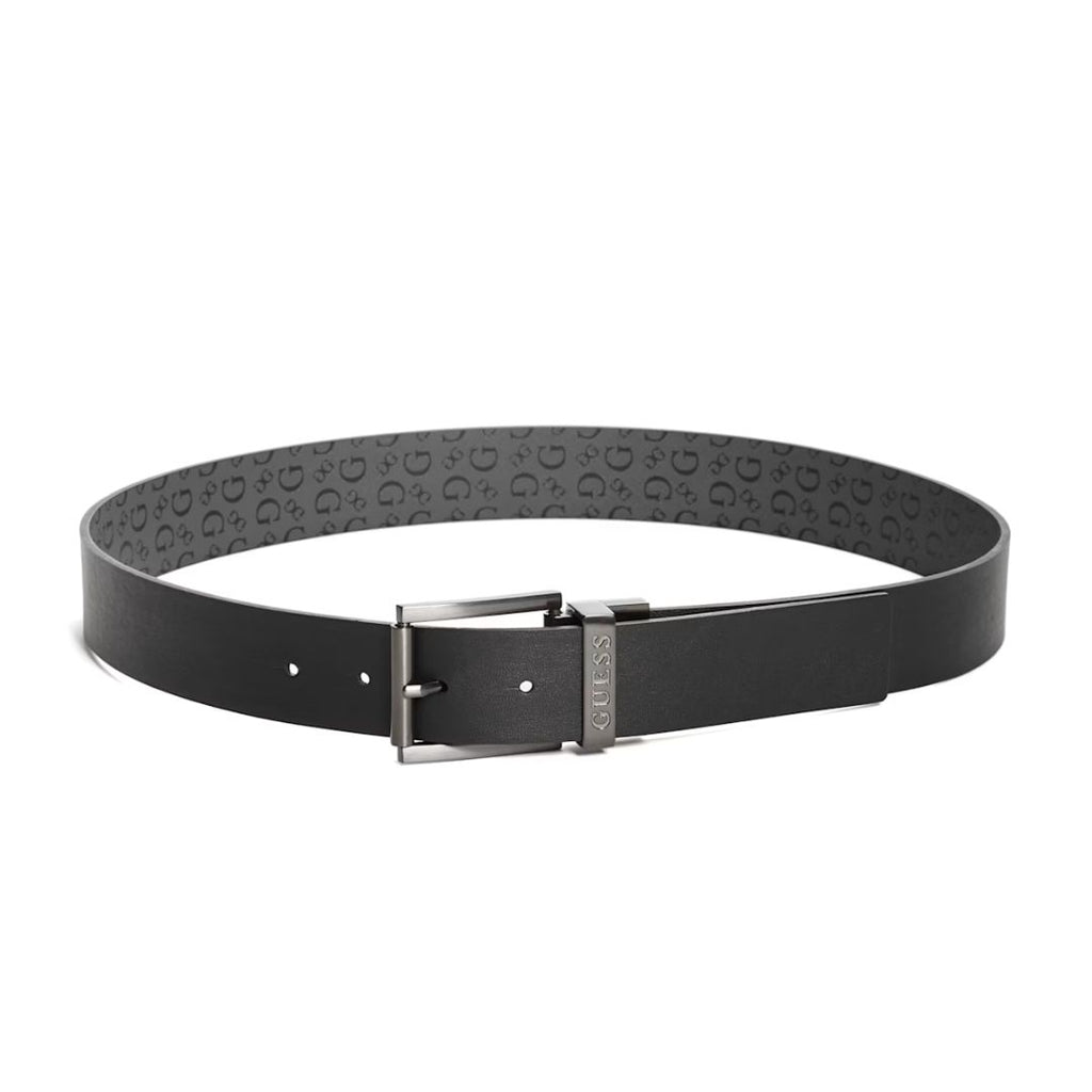 GUESS men's reversible black monogram logo belt
