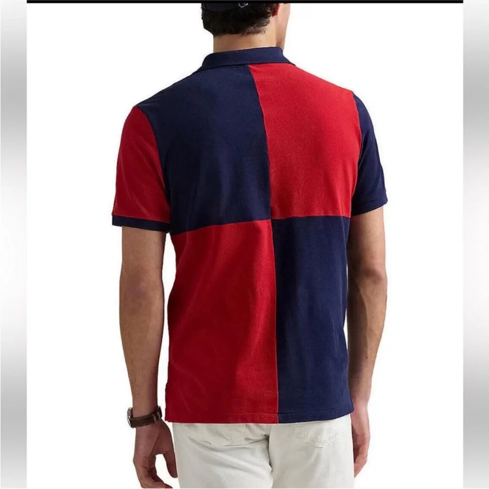 Polo Ralph Lauren Classic Fit Big Pony Color Block Mesh Short Sleeve Polo Shirt