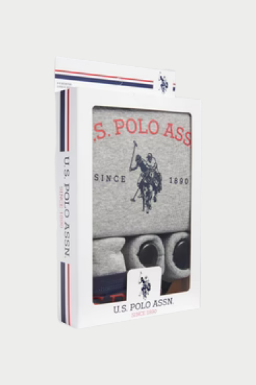 US POLO Baby 3 Piece Boxed Gifting Set in Light Grey Marl