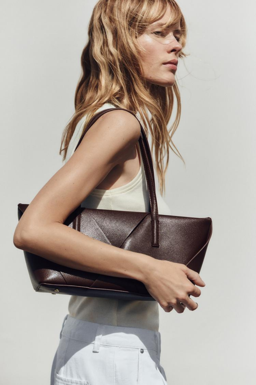 ZARA Woven Elongated Handbag