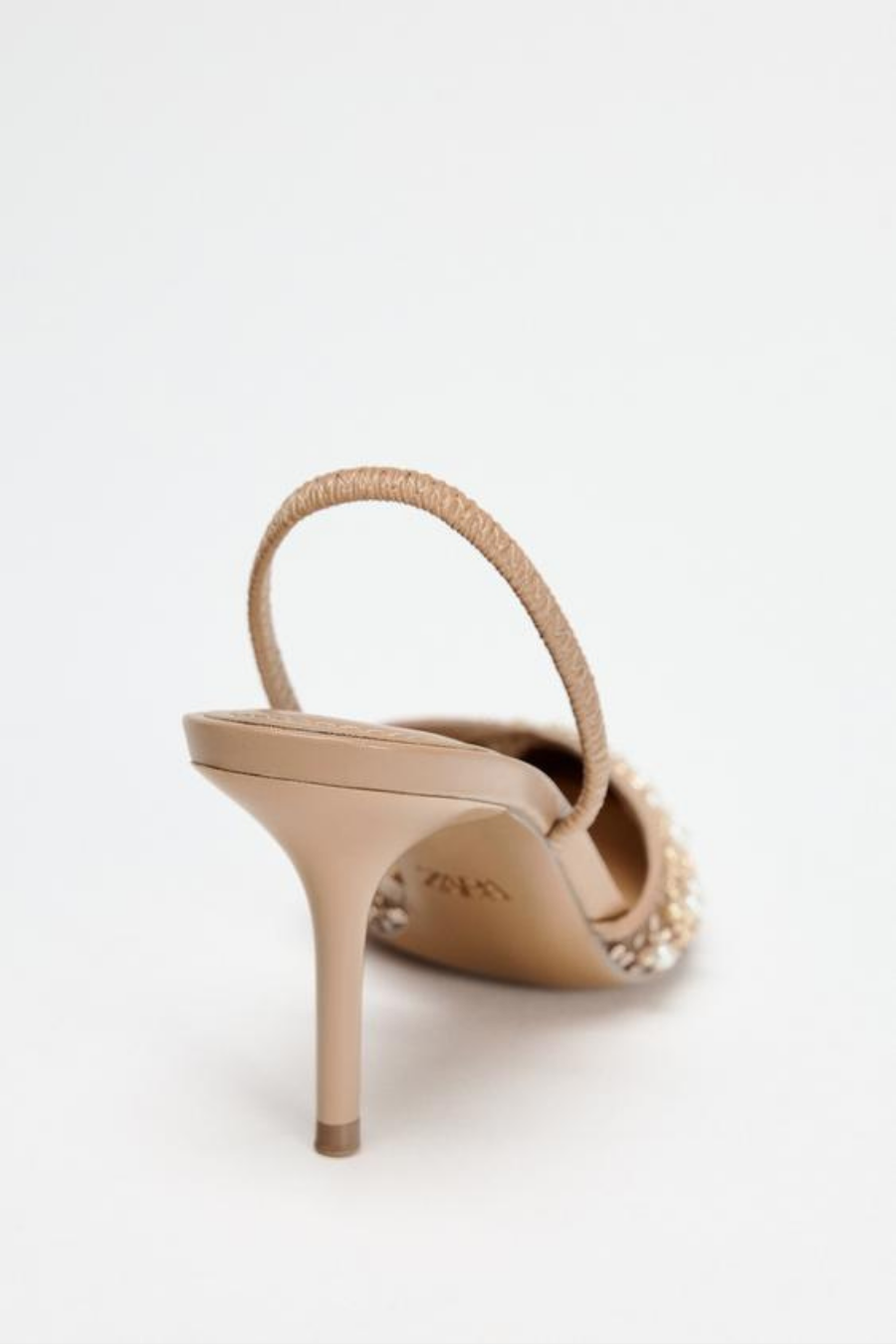 ZARA MESH AND BEAD SLINGBACK HEELS