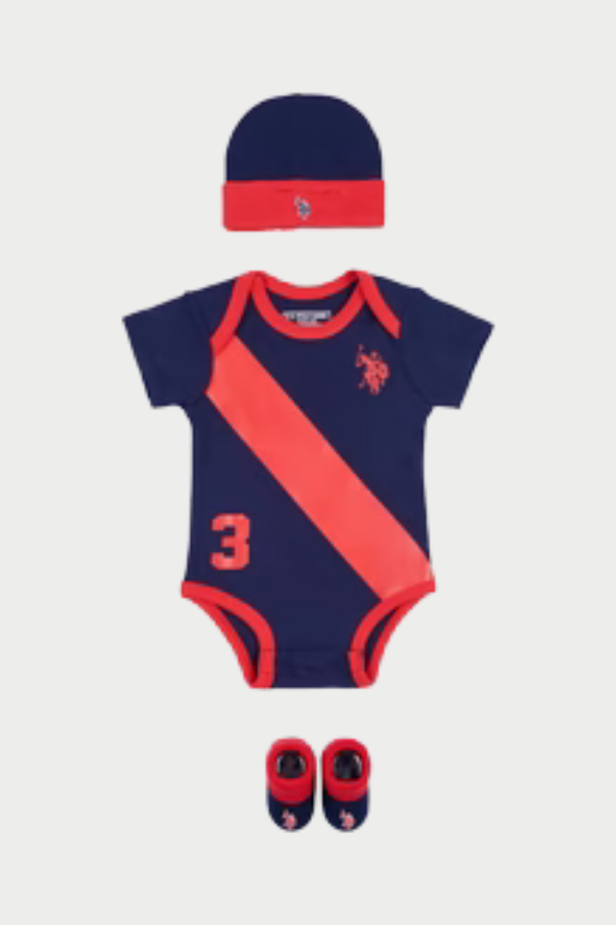 US POLO Baby 3 Piece Boxed Gifting Set in Navy