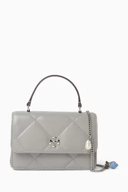Tory Burch Mini Kira Diamond Quilt Chain Wallet in Nappa Leather
