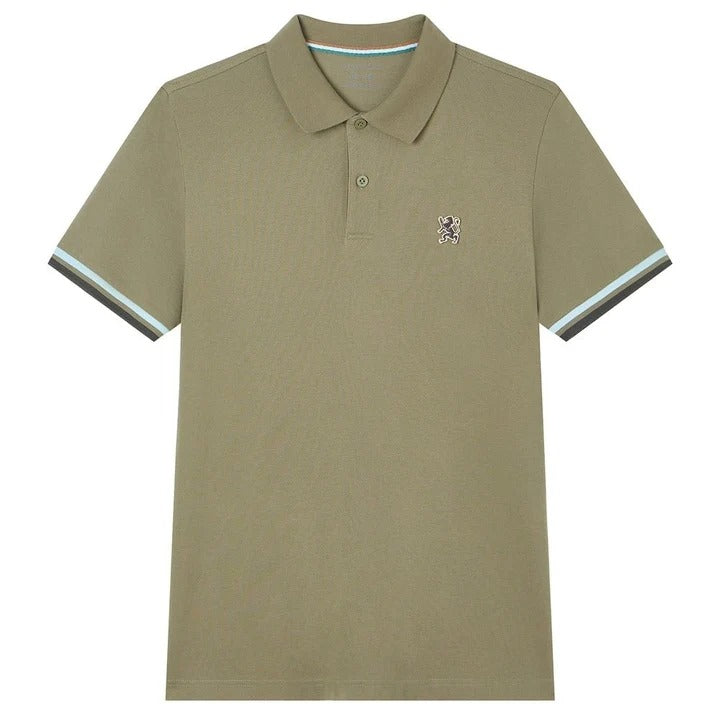 Men's Slim Fit Embroidery Solid Polo